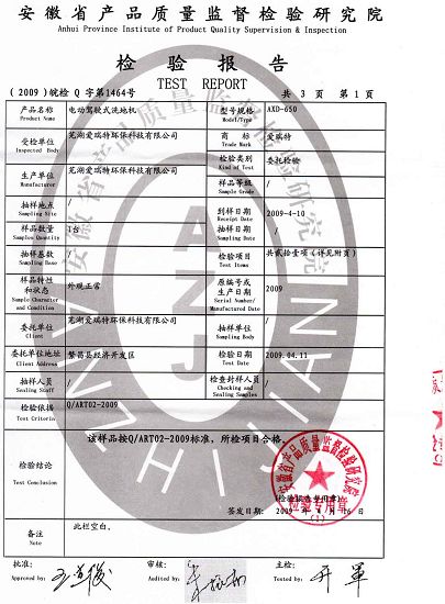 我公司產品順利通過安徽省質量監督檢驗研究院的檢驗